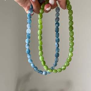 <span class=keywords><strong>Con</strong></span> la forma della serie <span class=keywords><strong>acquamarina</strong></span> <span class=keywords><strong>collana</strong></span> di perline in zaffiro di agata rossa - Product Image 2