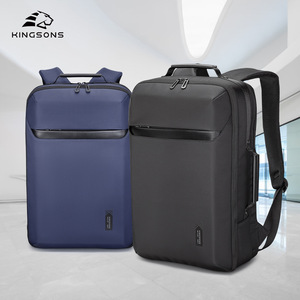 Kingsons Laptop <b>Backpack</b> <b>Black</b> And Blue Water Resistant Unisex For Travel And Commuting With Hard Handle And Laptop Compartment - Product Image 1