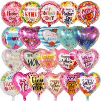 Globos de Aluminio Redondos/en Forma de Corazón de 18 Pulgadas para el Día de la Madre, Decoraciones para Fiestas de Cumpleaños