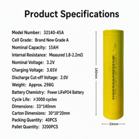 Batterie LiFePO4 de qualité supérieure, neuve, grade A, CNAE 32140, 3,2 V, 15 Ah, cellule de puissance 2C, basse température, 15 Ah, cellule de batterie cylindrique LFP