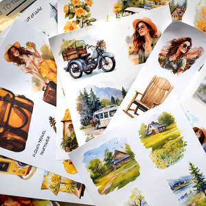 Paquete <span class=keywords><strong>de</strong></span> 20 unidades <span class=keywords><strong>de</strong></span> decoración <span class=keywords><strong>de</strong></span> diario <span class=keywords><strong>de</strong></span> estilo artístico Retro, libro <span class=keywords><strong>de</strong></span> pegatinas sin cortes, figura <span class=keywords><strong>de</strong></span> viaje, material <span class=keywords><strong>de</strong></span> diario, libro <span class=keywords><strong>de</strong></span> pegatinas para mascotas - Product Image 5