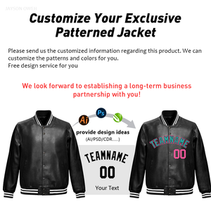 سترة رياضية جلدية كاملة عالية الجودة قابلة للتخصيص مع شعار مطرز كبير الحجم - Product Image 5