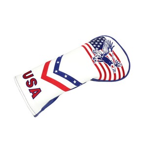 Usa Patriotic <b>Golf</b> Head Cover Pu Leather Embroidered Eagle Flag Design For Driver Wood Iron Club Protection - Product Image 3