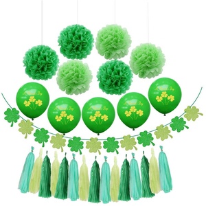 St. <span class=keywords><strong>patrick</strong></span> Trèfle Décorations Suspendues Vert Papier Bannière Guirlande Pom Pom Fleurs Glands Irlandais Saint-<span class=keywords><strong>Patrick</strong></span> Décor - Product Image 1