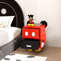 Meuble d'appoint en bois moderne et mignon motif Mickey, avec tiroirs de rangement créatifs pour chambre d'enfant, salon ou table d'appoint de canapé