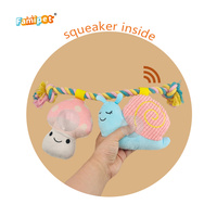 Jouet couineur pour chien en peluche et corde de coton, design animal coloré sur le thème du printemps, mignon, personnalisé, vente en gros, du fabricant Famipet