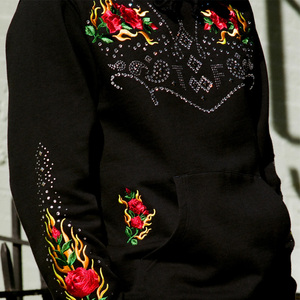 Sweats à capuche de luxe Grande qualité <span class=keywords><strong>Stranger</strong></span> Things Sweat à capuche pour jeunes Sweat à capuche brodé avec strass - Product Image 3