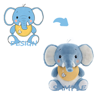 Fabricant professionnel d'animaux en peluche personnalisés en forme d'éléphant, broderie de logo personnalisée, animaux en peluche mignons en forme d'éléphant pour cadeau