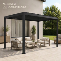 Pergola manuelle d'extérieur, gazebo, pavillon pour hôtel, villa, complexe hôtelier, cour, patio, restaurant, pelouse, terrasse, jardin, ombrage