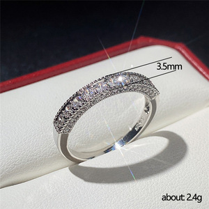 Anello di Coppia con Zirconi per Uomo e Donna, Elegante Gioiello da Dito alla Moda - Product Image 5