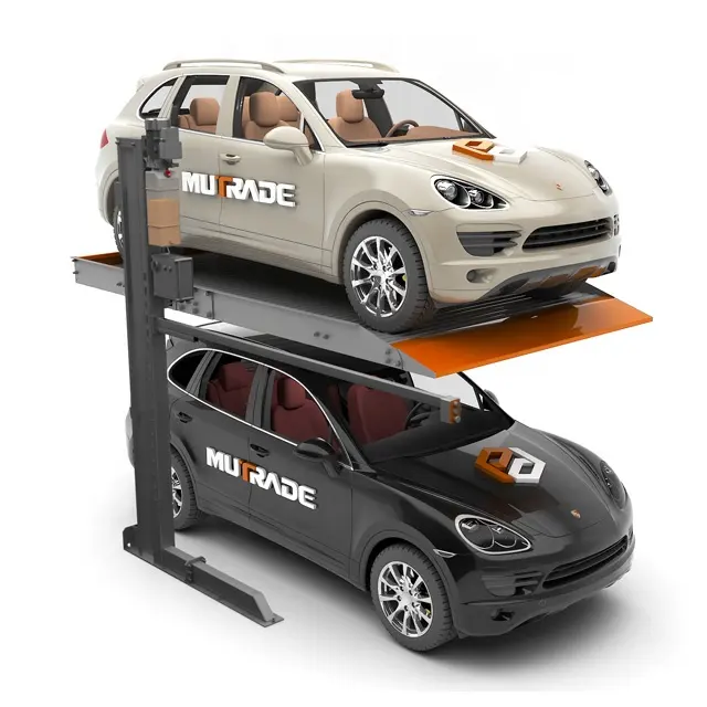 Mutrade2ポスト油圧パーキングシステムシンプルダブルスタッカー駐車場垂直駐車場リフト