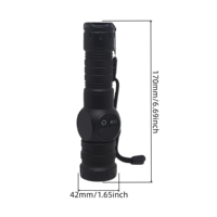 Torcia LED Multifunzione in Alluminio Ricaricabile USB con Luce Laterale COB, Base Magnetica, per Campeggio, Emergenze e Riparazioni, IP44