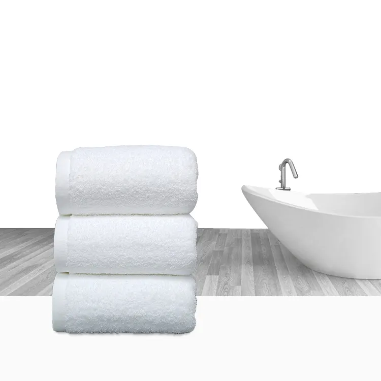 Kit de serviette d'hôtel blanche Durable, en Stock, personnalisé, 21S/2, Design uni 100% coton, pour mains, visage, pour le bain, 400/450/500/550/600/650/700