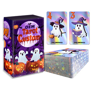 Juego de cartas de <span class=keywords><strong>Tarot</strong></span> impreso personalizado con tarjetas de papel de aluminio holográfico Ecológico Tamaño personalizado y color 300-350gsm Embalaje de caja de papel de arte - Product Image 4