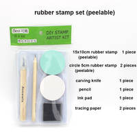 Kit de tallado de sellos de goma para principiantes, set básico de manualidades con lápiz y bloque de goma despegable