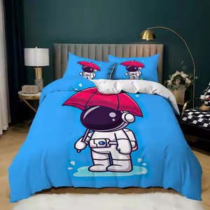 Luxury Custom Duvet Cover Set Star Astronaut 3D Digital Printing Cartoon <strong>Teenager</strong> Fashion <strong>Bedding</strong> Set - Product Image 3