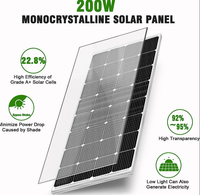 Panneau solaire monocristallin 12V 24V 200W 250W 260W 280W 24V 300W pour éclairage solaire 200W et utilisation avec panneau