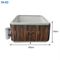 Jacuzzi carré gonflable à prix de gros avec jets de massage, portable, en technologie Drop Stitch, pour les passionnés de fitness en extérieur
