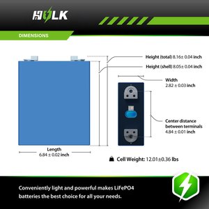 Batería Lifepo4 E V E de 3.2V, 314ah/330Ah, Grado A, Nueva, en Stock en la UE, Certificación CE y UL, 8000 Ciclos, para Sistemas de Almacenamiento de Energía Doméstica (ESS) - Product Image 4