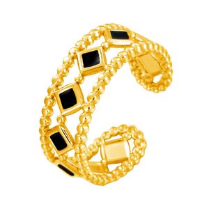 Custom Vintage Colorful Enamel <b>Adjustable</b> <b>Ring</b> Open Gold Plated Wholesale Jewelry Stainless Steel Geometric <b>Rings</b> Women Men - Product Image 4