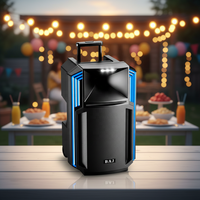BA-L1505 Altavoz Inalámbrico con Ruedas para DJ Profesional de 15 Pulgadas, Micrófonos Duales, Bajos Estéreo de Alta Potencia, RGB, Logotipo Personalizado de Fábrica, Entrega Rápida en 7 Días
