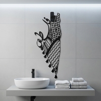 Sculpture murale islamique palestinienne traditionnelle en acier inoxydable découpée au laser, impression par gravure, cadeau culturel, métal de luxe