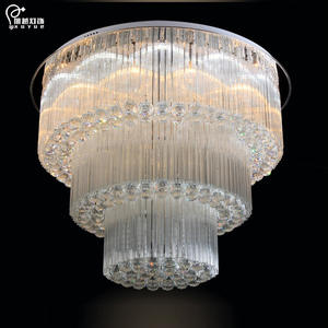Lámpara de Techo de Cristal de Tres Niveles de Lujo Moderno, Transfronteriza, para Salas de Estar y Hoteles, Venta al por Mayor del Fabricante de Zhongshan - Product Image 1