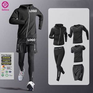 Custom Logo 5 Pcs Men's <strong>Lightweight</strong> Quick Dry Breathable <strong>Joggers</strong> Plus Size Tracksuits Workout Running Sports Fitness Gym Sets - Product Image 1