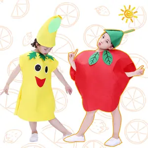 Unisex Children's Day Fruit Costume Polyester Fashion Show Vegetable Costume Halloween Cartoon Jumpsuit Costume