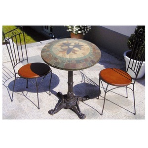 Natural Stone <strong>Round</strong> Mosaic <strong>Table</strong> <strong>Top</strong> Garden Coffee <strong>Table</strong> - Product Image 3