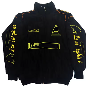 メンズレーシングスーツ、オートバイ、F1ブルトップ、春夏アウトドア刺繍入り通気性ナイトレッドジャケット - Product Image 3