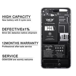 DEJI china toda la batería del teléfono móvil pequeño para <span class=keywords><strong>iPhone</strong></span> OEM Top <span class=keywords><strong>11</strong></span> PRO MAX batería del celular con kit de herramientas - Product Image 3