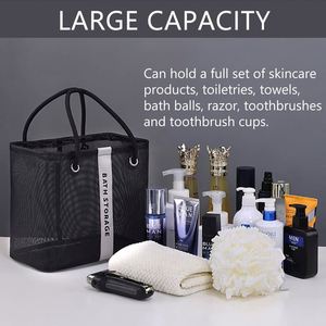 <b>Plastic</b> Bath Storage Shower Caddy <b>Basket</b> Quick Dry Mesh Large Capacity Shower Caddy Bathroom Organizer Clothing College Dorm - Product Image 5