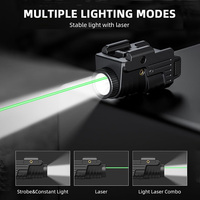 Lampe torche tactique compacte et légère, lumière laser bleu-vert, viseur laser rouge, combo 800 lumens