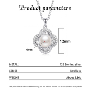 S925 Silver Freshwater Pearl Necklace CZ Twisted <b>Infinity</b> Loop Pendant Jewelry Anniversary Gift for Women - Product Image 6