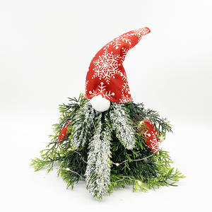 Décorations de Noël festives, Père Noël, vieil homme, poupées goblin, plantes vertes, lumières, ornements de fenêtre, jouets, figurines - Product Image 3