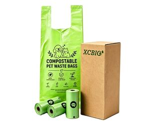 <b>Compostable</b> Dog Poop <b>Bags</b> Bottom Gusset <b>Bag</b> Biodegradable XCBIO Brand Flexographic Printed Custom Logo BPI EN13432 Certified - Product Image 2