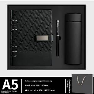 Cadeaux de Noël et de remise de diplôme, carnet à anneaux personnalisé en PU A5, couverture rigide, 100 feuilles, ensemble cadeau d'entreprise - Product Image 3