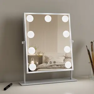 5v Data Line White 3 Color Lighting Modes Smart Touch Control Makeup Mirror With Led Light Hollywood Vanity Mirror