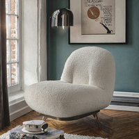 Fauteuil d'appoint de luxe en tissu Sherpa au design élégant, siège pivotant rotatif individuel pour salon, bureau à domicile, appartement
