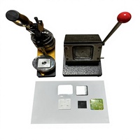 Nouvelle Machine de découpe à pression carrée en acier 50x50mm 110/220V, Facile à utiliser pour la fabrication de badges aimantés pour réfrigérateur et de boutons manuels - Offre Spéciale