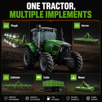 Tracteur 4x4 200 ch avec châssis robuste, cabine climatisée, tracteurs agricoles diesel
