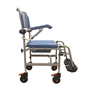 Chaise de toilette pliante en aluminium, fauteuil roulant de douche et de toilette pour personnes âgées et handicapées, avec plateau de bain réglable - Product Image 4