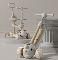 Trottinette pour enfants avec réglage de la hauteur sur 4 niveaux, pliable, avec siège et frein arrière, pour garçons et filles de 3 ans