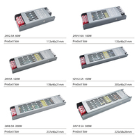 Alimentation électrique à découpage à tension constante pour LED, ultra-mince, AC/DC, SMPS, 12V, 24V, 60W, 100W, 150W, 200W, 250W, 300W, 400W
