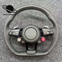 Volant de luxe chauffant à 4 branches en cuir semi-perforé sur mesure pour modèles Audi A4 A5 A6 A7 A3 S3 S4 B9