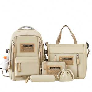 Wholesale Girls Korean High School <b>Backpack</b> with USB Waterproof Canvas <b>Large</b> Capacity 20-36L for School/Casual Use - Product Image 4