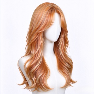 วิกผมมนุษย์แบบยาวเป็นชั้นๆ สีส้มขิง พร้อมหน้าม้าทรงกรอบหน้า - Product Image 3