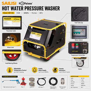 Hidrolavadora Industrial de Agua Caliente, Limpiadora a Vapor Móvil, Máquina Eléctrica para Lavar Autos - Product Image 1