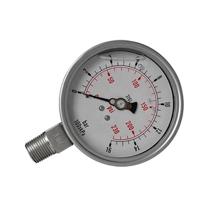 모든 스테인리스 스틸 반경 방향 230psi 16bar 316l 80mm 압력 게이지 - Product Image 4